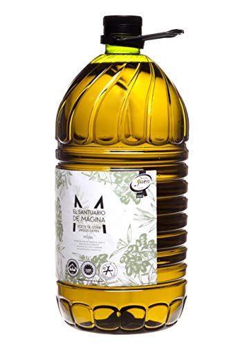 Garrafa 5 litros pet Aceite de Oliva Virgen Extra El Santuario de Magina con Denominación de Origen Protegida Sierra Magina, AOVE, Verde, molturado en frío. Variedad Picual