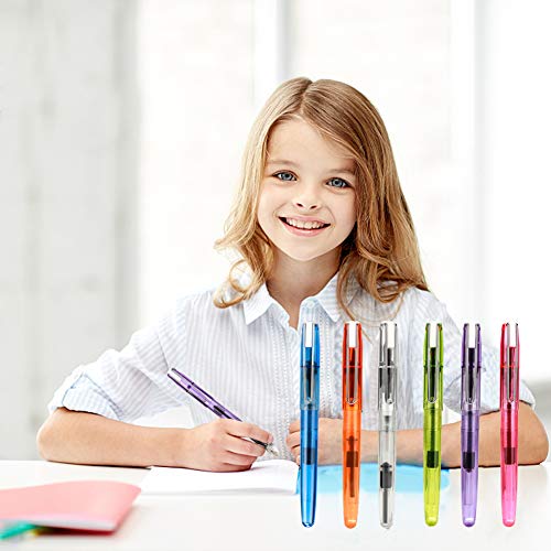 GCQUILL 6PCS Pluma Estilográfica con 20 Cartuchos de Tinta, Regalo para Navidad/ Año Nuevo/ Cumpleaños/ Fiestas