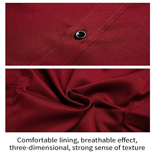 Gdtime Camisas De Vestir De Fibra De Bambú para Hombre Slim Fit Color Sólido Camisas Casuales De Manga Larga Camisas con Botones, Camisas Elásticas Formales para Hombres (Rojo Vino, L)