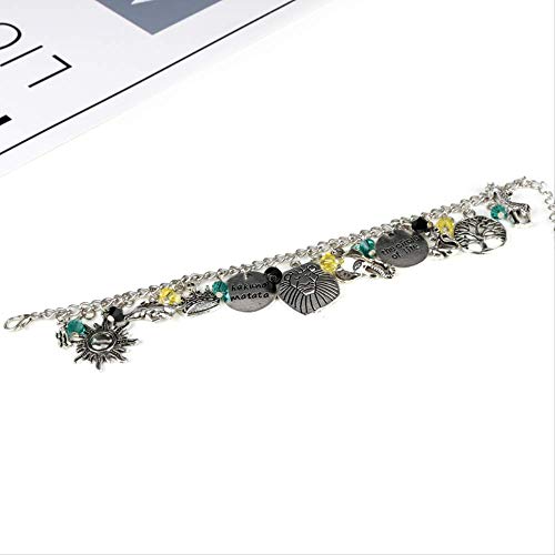GDYX Pulsera De Encanto Tema Plata Corbata De Metal Pulsera Anillo De La Vida Da La Señora Rey León