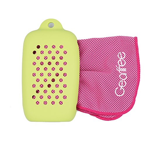 Gearlifee Toalla de enfriamiento, Toalla de Hielo fría instantánea, Toalla Deportiva de Secado rápido de Gimnasio Toalla para Correr Senderismo de Golf, con Bolsa de Almacenamiento de Silicona(Rojo)