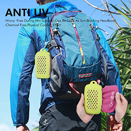 Gearlifee Toalla de enfriamiento, Toalla de Hielo fría instantánea, Toalla Deportiva de Secado rápido de Gimnasio Toalla para Correr Senderismo de Golf, con Bolsa de Almacenamiento de Silicona(Rojo)