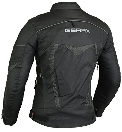 GearX BorneAir Chaqueta de protección de Moto Impermeable con ventilación, XXL