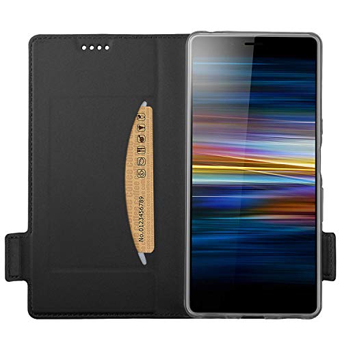 GEEMAI Diseño para Sony Xperia L3 Funda, Protectora PU Funda Multi-ángulo a Prueba de Golpes y Polvo a Prueba de Silicona con Soporte Plegable Apto para Sony Xperia L3 Smartphone. (Negro)