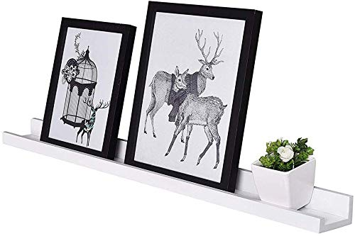 GEEZY - Juego de 2 estantes flotantes para colgar cuadros, Blanco, 45 x 10 x 5 cm