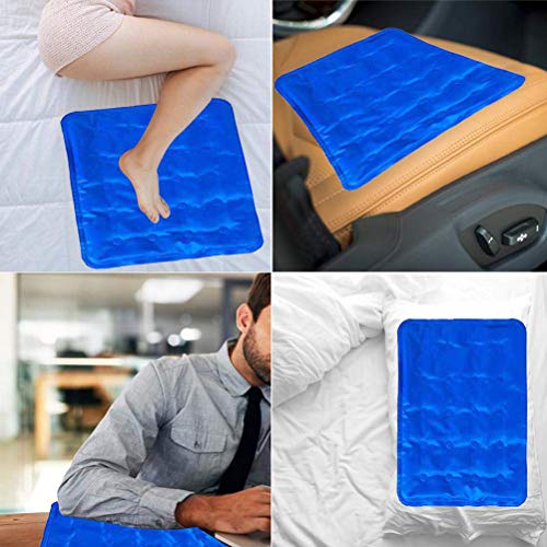 Gel de enfriamiento del cojín del amortiguador para las personas reutilizables de gel de usos múltiples esteras de enfriamiento, verano estera de enfriamiento para mejorar el sueño,Azul,50 * 60cm