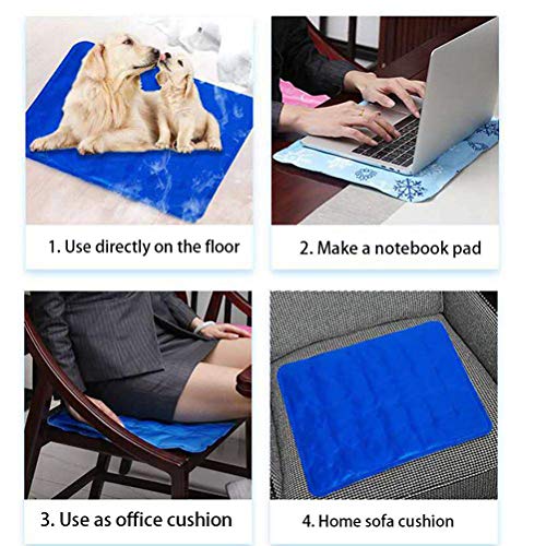 Gel de enfriamiento del cojín del amortiguador para las personas reutilizables de gel de usos múltiples esteras de enfriamiento, verano estera de enfriamiento para mejorar el sueño,Azul,50 * 60cm