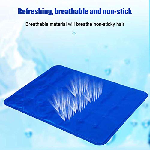 Gel de enfriamiento del cojín del amortiguador para las personas reutilizables de gel de usos múltiples esteras de enfriamiento, verano estera de enfriamiento para mejorar el sueño,Azul,50 * 60cm