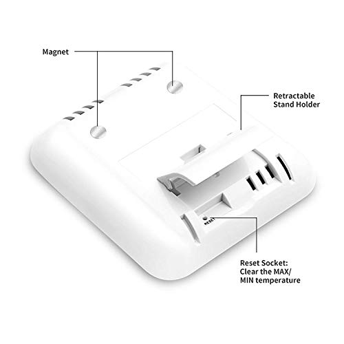Gellvann Digital LCD Termómetro de Medidor de Humedad Interior Termómetro de Higrómetro Digital Termómetro de Habitación con Stander & Refrigerador Imán de Montaje para Humidificadores Deshumidificadores Invernadero Sótano Babyroom (Amarillo)