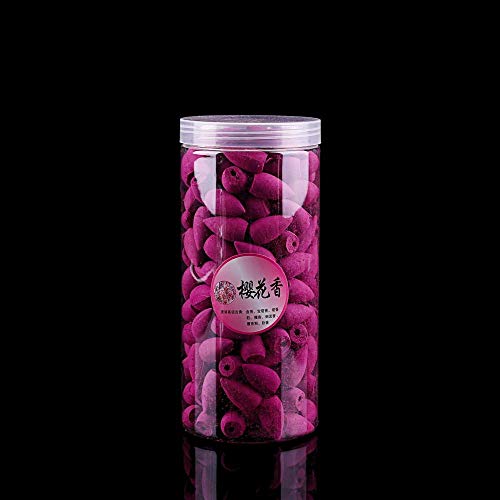 Gelory - Conos de incienso (200 unidades, aroma de incienso de cono natural, hecho a mano, 5 – 10 minutos de combustión, para reflujo de incienso para hogar y oficina (aroma de sakura)