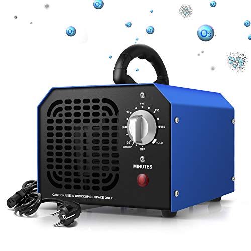 Generador de Ozono 6000 mg/ h Purificador Ozono de Aire Profesional con Temporizador de 180 min para Eliminaciónn de Olor y Desinfección
