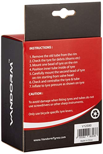 Generic, Tubo interior, Negro, 30,5 cm (12 pulgadas), pack of 2