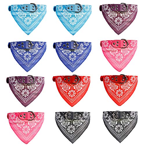 Generies 12 piezas Triángulo Pet Baberos Perro Moda Bandana Perro Collar Perro Bufanda Ajustable Lavable Nacional Sabor Impresión Bufanda Mascota para Perro Pequeño Mascotas