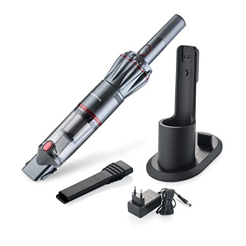 Genius Invictus One Aspiradora de mano (8 piezas) Máxima potencia en modo de mano, sin bolsa y sin cable con potencia de aspiración de 90 W antracita