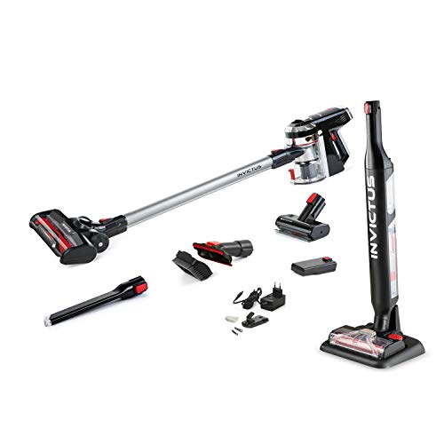 Genius Invictus X9 Deluxe - Juego de 20 piezas con aspirador inalámbrico 2.0 2 en 1, con estación de carga, boquilla LED, motor de alto rendimiento, 80.000 U independiente Hepa