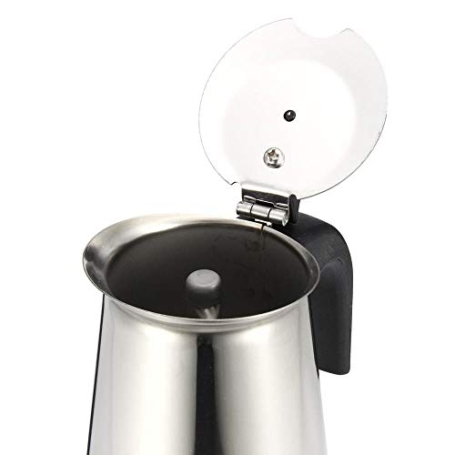 Genric 200 / 450ml Máquina de café Espresso portátil Moka Pot Acero Inoxidable con Filtro Cocina eléctrica Percolador Cafetera Cafetera Hervidor de Agua,For 3 People