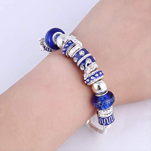 Genrics Crystal Charm Pulseras De Color Plateado Brazaletes para Mujeres con Cuentas De Murano De Aliexpress Pulsera De Plata Joyería Femme