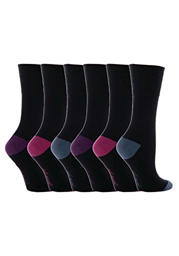 Gentle Grip - calcetines mujer sin goma colores fantasia estampados de algodon tamaño 37-42 eur (GG11)