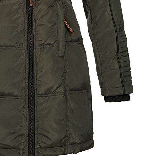 Geographical Norway Belissima - Chaqueta de invierno para mujer con capucha de piel XL caqui S