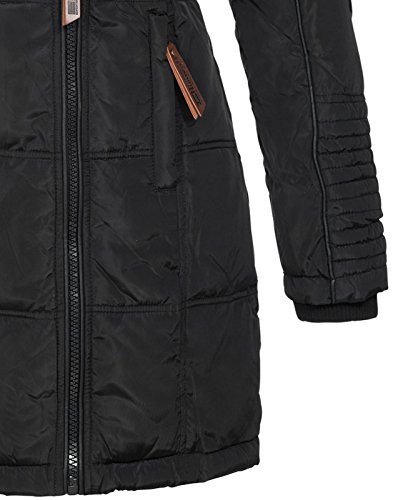 Geographical Norway Belissima - Chaqueta de invierno para mujer con capucha de piel XL negro L