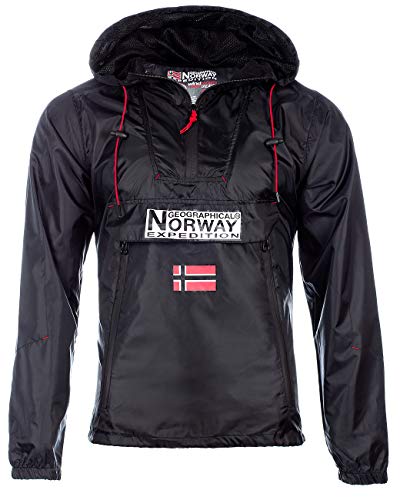 Geographical Norway - Chaqueta cortavientos para hombre Negro L