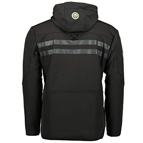 Geographical Norway - Chaqueta Rainman Turbo-Dry para hombre con tejido softshell y capucha Negro L