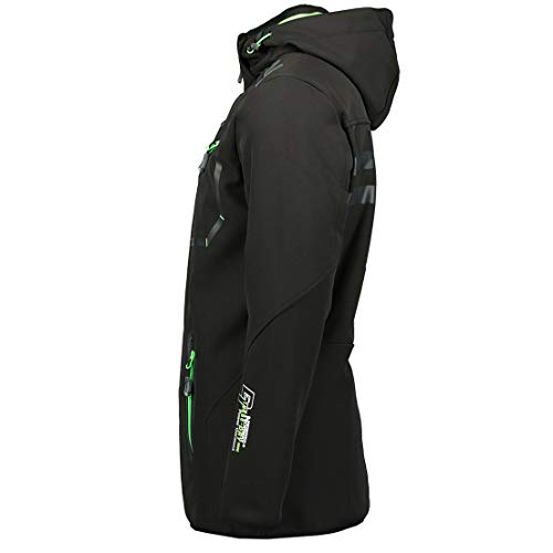 Geographical Norway - Chaqueta Rainman Turbo-Dry para hombre con tejido softshell y capucha Negro L