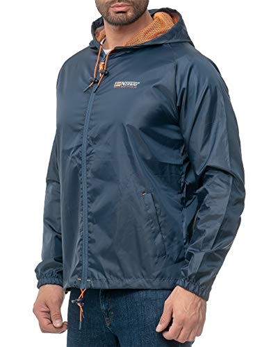 Geographical Norway - Chubasquero con capucha para hombre azul marino S