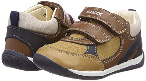 Geox Baby Each Boy, Zapatillas para Bebés, Beige (Caramel/Navy C5GF4), 18 EU