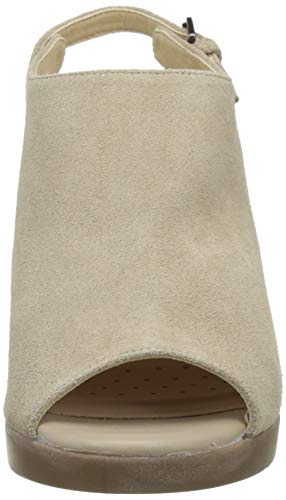 Geox D Annya High Sandal a Sandalias con Punta Abierta para Mujer,Beige ( Lt Taupe C6738) , 41 EU