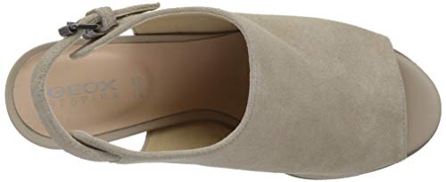 Geox D Annya High Sandal a Sandalias con Punta Abierta para Mujer,Beige ( Lt Taupe C6738) , 41 EU
