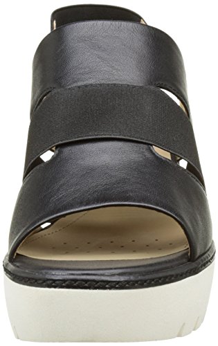Geox D DOMEZIA B, Sandalias con Cuña para Mujer, Negro (BLACKC9999), 36 EU