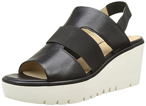 Geox D DOMEZIA B, Sandalias con Cuña para Mujer, Negro (BLACKC9999), 36 EU