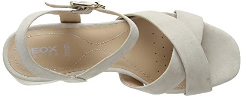 Geox D Genziana Mid B, Sandalias con Punta Abierta para Mujer, Beige (Lt Taupe C6738), 37 EU