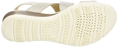 Geox D MARYKARMEN Plus B, Sandalias con Plataforma Plana para Mujer, Blanco (White), 36 EU