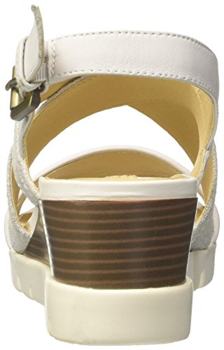 Geox D MARYKARMEN Plus B, Sandalias con Plataforma Plana para Mujer, Blanco (White), 36 EU