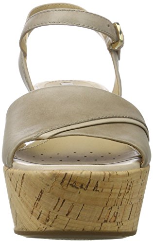 Geox D SAKELY A, Sandalias con Cuña para Mujer, Beige (LT TAUPEC6738), 41 EU