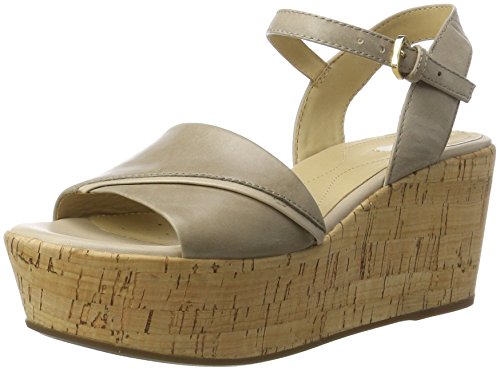 Geox D SAKELY A, Sandalias con Cuña para Mujer, Beige (LT TAUPEC6738), 41 EU