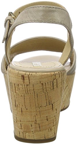 Geox D SAKELY A, Sandalias con Cuña para Mujer, Beige (LT TAUPEC6738), 41 EU