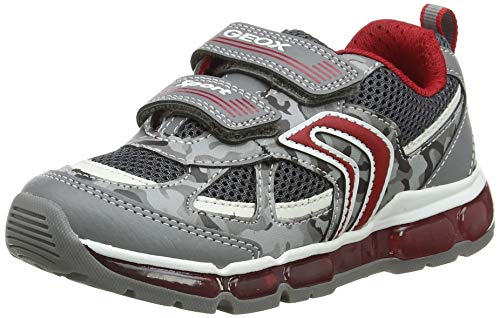 Geox J Android Boy C, Zapatillas para Niños, Grey (Grey/Red C0051), 35 EU