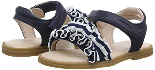 Geox J Sandal Karly Girl, Sandalias con Punta Abierta para Niñas, Azul (Navy C4002), 25 EU