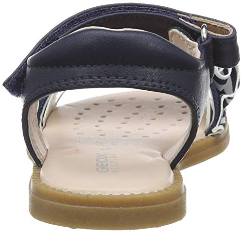 Geox J Sandal Karly Girl, Sandalias con Punta Abierta para Niñas, Azul (Navy C4002), 25 EU