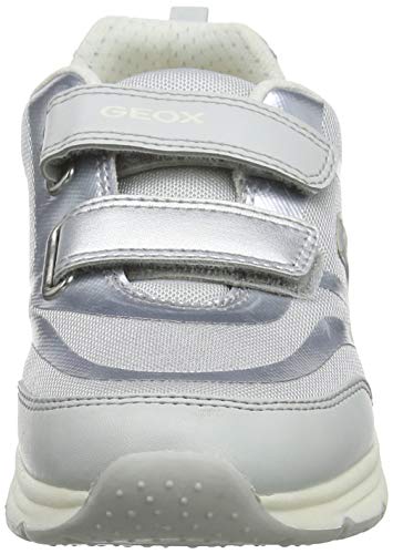 Geox J SPACECLUB Girl C, Zapatillas para Mujer, Silver (Grey/Silver C0570), 36 EU