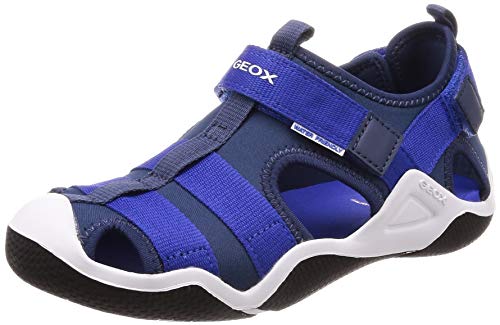 Geox Jr Wader A, Sandalias Punta Cerrada para Niños, Azul (Navy/Royal C4226), 32 EU