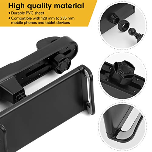 GERETIN Soporte Tablet para Coche Soporte para Tablet Soporte para Reposacabezas de Coche Pulgadas 360ºpara Asiento Trasero Soporte para Tablet,iPad,Samsung Tab,iPhone,Huawei,Otras Tablets(5-13")
