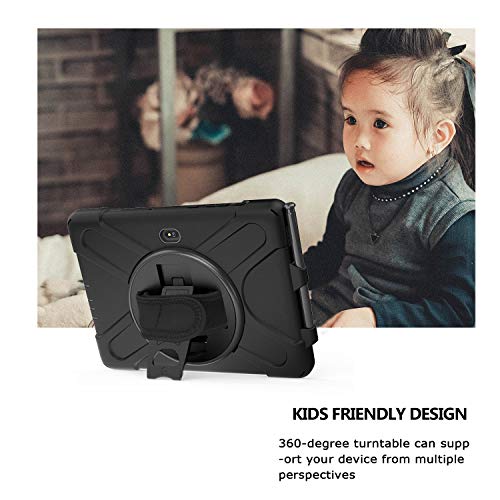 Gerutek - Funda para Samsung Galaxy Tab Active Pro 10.1 (10.1 pulgadas, SM-T540/T545/T547, resistente, resistente a los golpes, con soporte y correa para la mano y el hombro, color negro