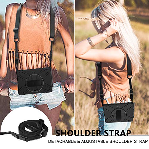 Gerutek - Funda para Samsung Galaxy Tab Active Pro 10.1 (10.1 pulgadas, SM-T540/T545/T547, resistente, resistente a los golpes, con soporte y correa para la mano y el hombro, color negro