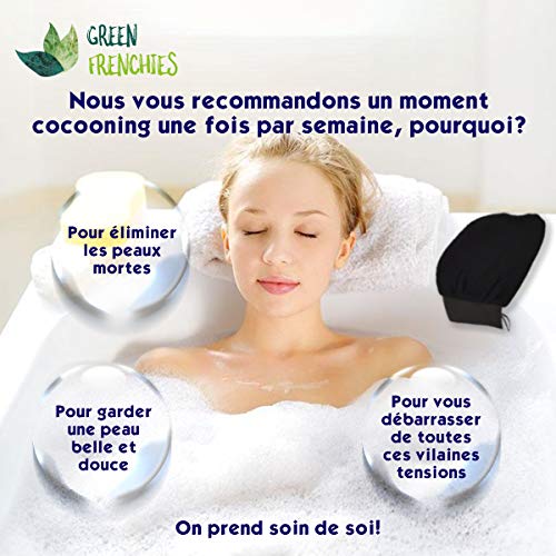 G.F. Guantes exfoliantes para cuerpo Kessa, guantes de exfoliación Kessa, 2 juegos de guantes de crin para hammam, guante de fricción natural