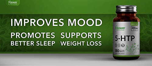 GH 5HTP 400mg 180 Capsulas Veganas de Alta Resistencia | 5 HTP Extracto de Semilla de Griffonia Simplicifolia | Pastillas para Dormir Bien | Reduce Estres y Aumenta la Energia | Sin OGM