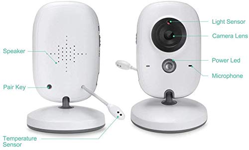 GHB Vigilabebés Inalambrico Bebé Monitor Inteligente con LCD 3.2 Pulgadas y Cámara Visión Nocturna